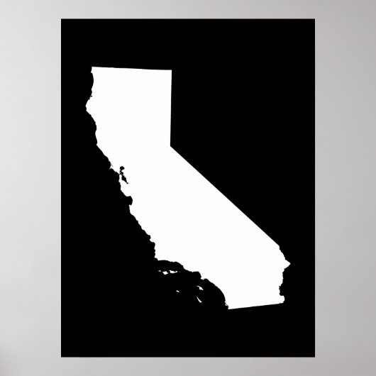 Californië in het wit en zwart poster (Voorkant)