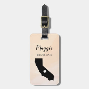 Californië kaart bagagerek, huwelijksfeest welkom bagagelabel