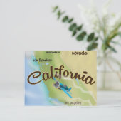Californië kaart en reisposter (Staand voorkant)