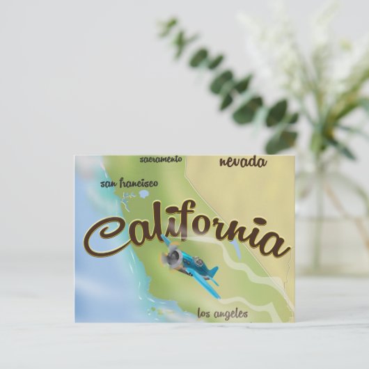 Californië kaart en reisposter (Staand voorkant)