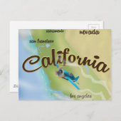 Californië kaart en reisposter (Voorkant / Achterkant)