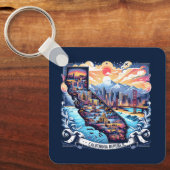 Californië Kaart Vector Kunst Sleutelhanger (Voorkant)