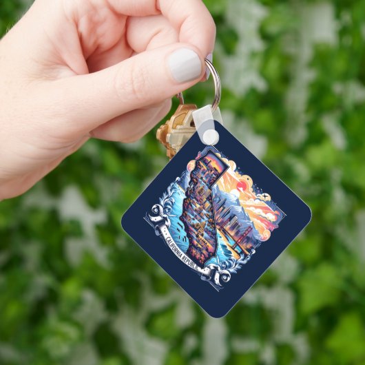 Californië Kaart Vector Kunst Sleutelhanger (Hand)