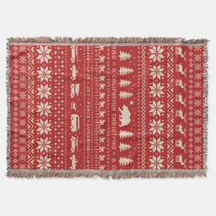 Californië Kerst Schattigee Vakantie Xmas Pattern Deken