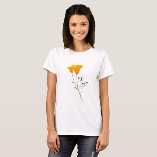 Californië Klaproos Dames Tshirt (Voorkant volledig)