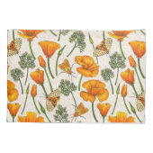 Californië klaprozen en motten op off white 2 kussensloop (Achterkant-Links)