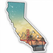 Californië kleurrijk sticker (Voorkant)