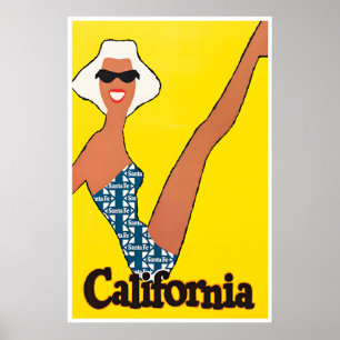 Californië Kunst Strand Print Santa Fe Reisposter