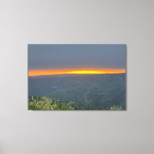 Californië, Laguna Beach Mountain Sunset Canvas Afdruk