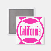 Californie - Logo rose Conception #1 Magnet (Recto/Verso)