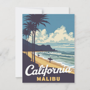  Californië Malibu Beach Surfer Briefkaart