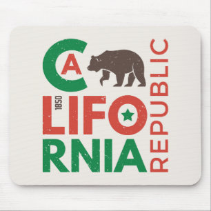 Californië met Grizzly Beer Logo Muismat