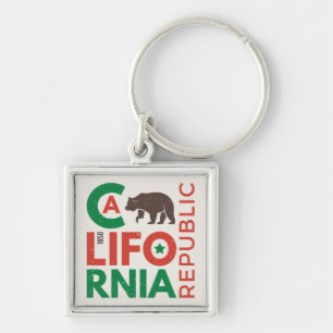 Californië met het Logo van de Grizzly Sleutelhanger