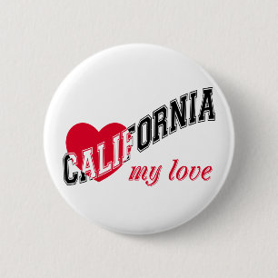 Californië mijn liefde ronde button 5,7 cm