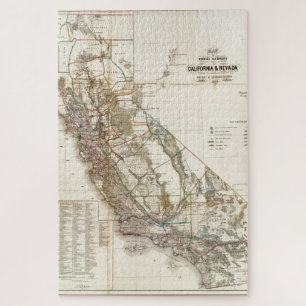 Californië Nevada Historic Map USA Legpuzzel