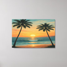 Californië Oceaan Zonsondergang – 36x24 Muurkunst 