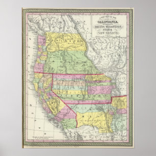 Californië, Oregon, Washington, Utah, New Mexico 7 Poster
