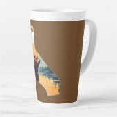 Californië Outline Beer Mountains Latte Mok (Rechterhoek)