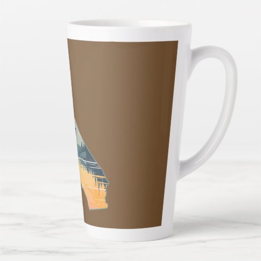 Californië Outline Beer Mountains Latte Mok (Rechts)