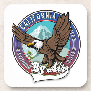 Californië Per vliegtuig reis patch Bier Onderzetter