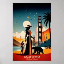 Californië: Reisposter voor The Land of Adventures