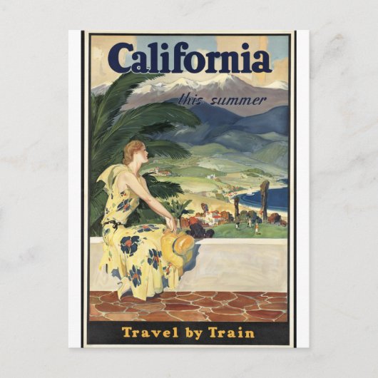  Californië, Reizen per trein Briefkaart (Voorkant)