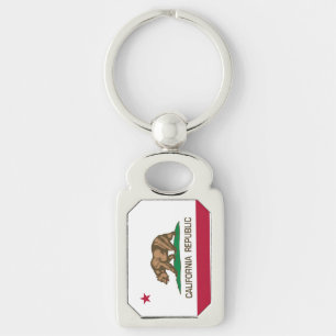 Californië Republiek Beer Ster Vlag Sleutelhanger