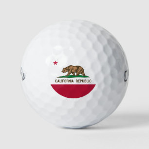 Californië Republiek Beer Vlag: Cali Gouden Staat Golfballen
