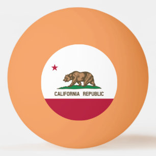 Californië Republiek Beer Vlag: Cali Gouden Staat Pingpongballen