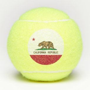 Californië Republiek Beer Vlag: Cali Gouden Staat Tennisballen