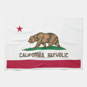 Californië Republiek Beer Vlag: Cali Gouden Staat Theedoek