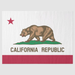 Californië Republiek Beer Vlag: Cali Gouden Staat Tissuepapier