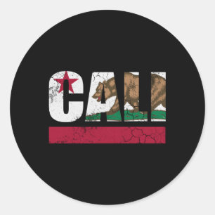 Californië Republiek Cali Vlag Fade Ronde Sticker