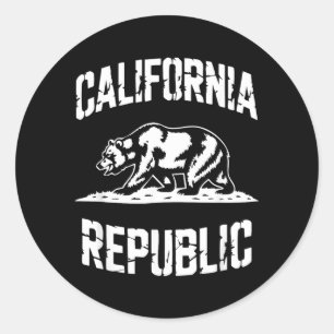 Californië Republiek Grizzly Staat Retro Vintage Ronde Sticker
