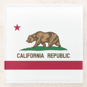Californië Republiek Staatsvlag Glazen Onderzetter