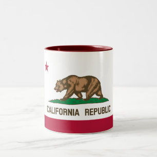 Californië Republiek Staatsvlag Tweekleurige Koffiemok