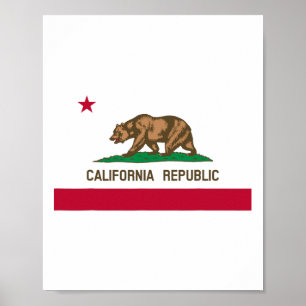 Californië Republiek Vlag Patriottische Staat Reiz Poster