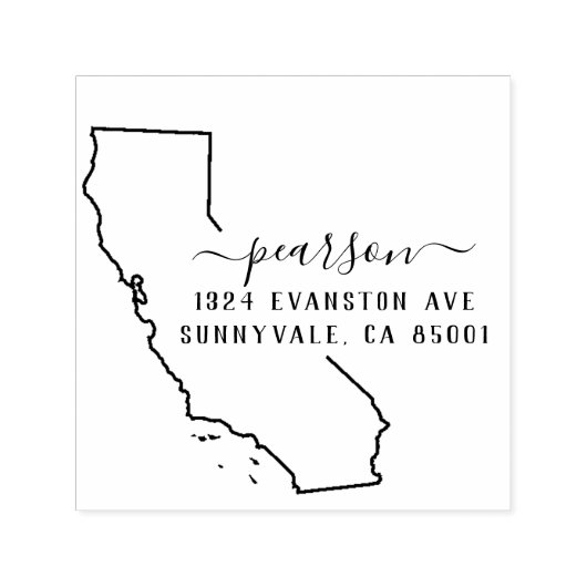 Californië retour adres stempel zelf-inkt (Design)