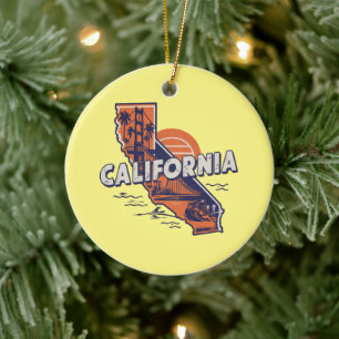 Californië Retro State Silhouet Keramisch Ornament
