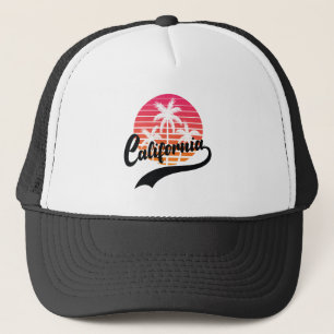 Californië Retro Zonsondergang Trucker Hoed Pet