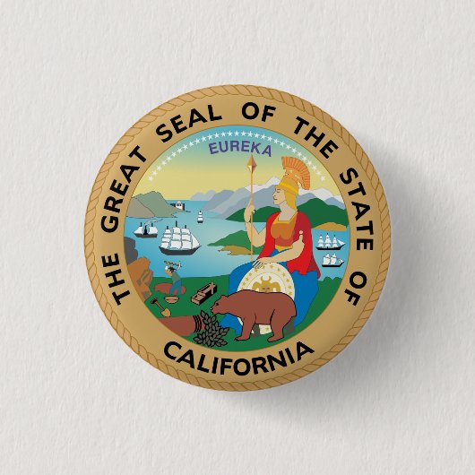 Californië Ronde Button 3,2 Cm (Voorkant)