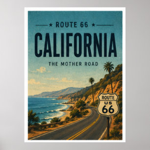 Californië Route 66 Kustsnelweg Kunstprint Poster