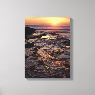 Californië, San Diego, La Jolla, Zonsondergang ove Canvas Afdruk