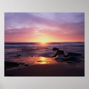 Californië, San Diego, Sunset Cliffs, Sunset 4 Poster