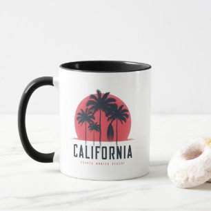 Californië Santa Monica Beach Retro Palmboom Mok