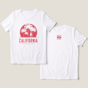 Californië Santa Monica Beach Retro Palmboom Tri-Blend Shirt