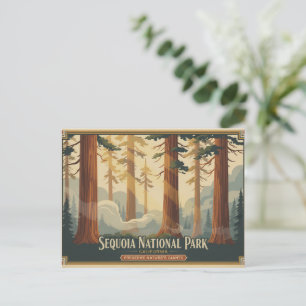 Californië Sequoia Nationaal Park Vintage Kunstwer Briefkaart