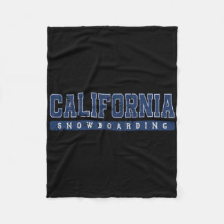Californië Snowboarden Blauw  Tekst Fleece Deken