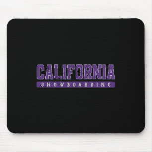 Californië Snowboarden Paarse tekst Muismat