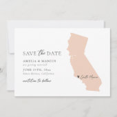 Californië Staat Save the Date Kaart (Voorkant)